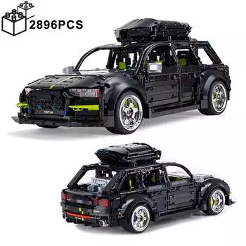 2896PCS Технический 1:10 RS6 Station Wagon Travel Sport Car Building Blocks Соберите автомобиль Кирпичи Игрушки Подарки для друга NO Box