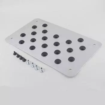 28*16*0.2cm Car Aluminum Alloy Non-slip Environmental Rubber Heel Plate Pedal