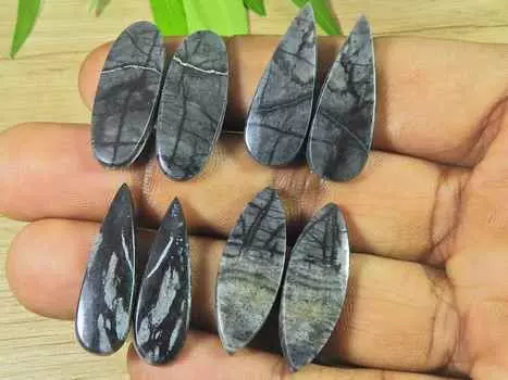 28-29 мм натуральный кабошон из яшмы Пикассо, 4 шт., лот из драгоценных камней, 82 карата. РQ-2455