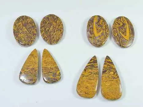 28-34 мм натуральный яшма Мариам, пара из 4 шт. смешанных кабошонов из драгоценных камней, лот RQ-2385