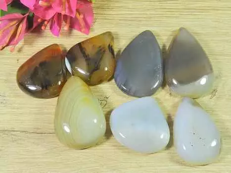 28-35 мм натуральный ботсванский агат 7 шт. смешанный кабошон россыпью драгоценных камней лот 248 карат. РК-2159