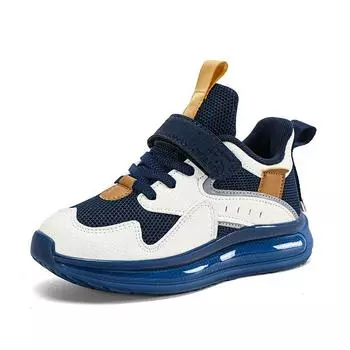 28-39 Children s Large Breathable Fashion Velcro Air Cushion Sports Shoes Casual Shoes Running Shoes 28 чёрный/белый