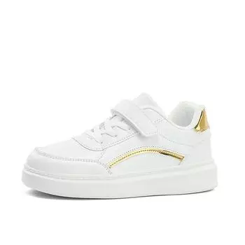 28-39 Детские легкие и модные белые туфли больших размеров Спортивная обувь Повседневная обувь для сноуборда Детская обувь 28 чёрный/золотой