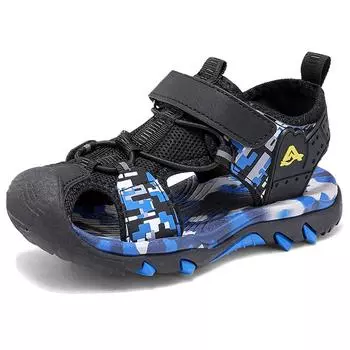 28-39 Детские летние сандалии больших размеров, легкие и модные, с застежкой-липучкой, пляжная обувь, сандалии для начальной школы 28 темно-синий