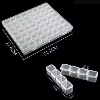 28/56 Grids DIY Diamond Jewelry Storage Box Grids Clear Nail Art Rhinestones Tools Display Storage Case Organizer Box