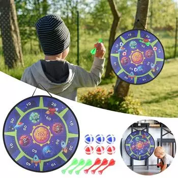 28-дюймовая большая мишень для дартса для мальчиков, детские спортивные и игровые игрушки на открытом воздухе с 6 липкими шариками, 6 дротиками и 2 крючками One Size