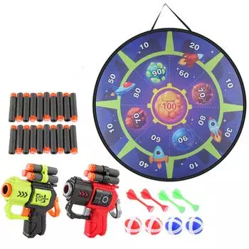 28-дюймовая большая мишень для дартса для мальчиков, детские спортивные и игровые игрушки на открытом воздухе с 4 липкими шариками, 4 дротиками и 2 крючками One Size