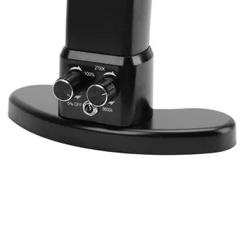 28-дюймовая лампа для дизайна ногтей в форме полумесяца 48 Вт 2700 К до 5600 К с регулируемой яркостью дуговая настольная лампа для ухода за кожей и ресницами US Plug чёрный