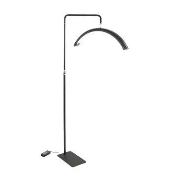 28-дюймовый светодиодный напольный светильник в виде полумесяца с регулируемой яркостью, вращающийся светильник для татуировки ресниц с регулируемой подставкой EU Plug