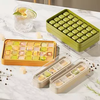 28 Grid Stackable Press Type Ice Making Molds Ice Cubes Moulds With Lid Reusable Ice Making Template Quick Demoulding Ice Maker