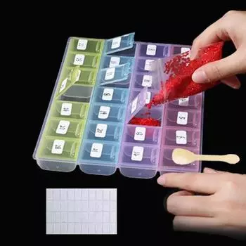 28 Grids DIY Diamond Painting Tools and Accessories Storage Box Jewelry Rhinestones Container Organizer Case