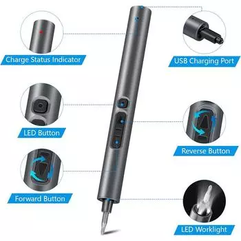 28 in 1 Electric Screwdriver Precision Set Power Tool Kit Rechargeable Wireless Mini Small Magnetic Bits for Xiaomi Cell Mobile