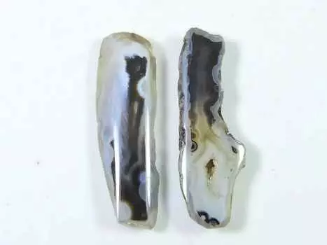 28 карат черный срез окрашенного друзового агата, пара, фантазийные россыпные драгоценные камни 10X33 мм SK-2229