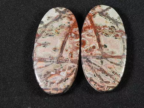 28 карат. Натуральная леопардовая яшма, парные драгоценные камни ручной работы 14X28X04 мм SK-798