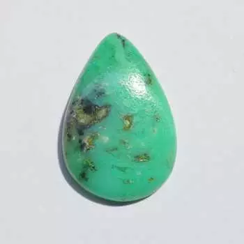28 карат, натуральный драгоценный камень хризопраз высшего качества, кабошон, полудрагоценный камень россыпью 32x21 мм, грушевидная форма 32x21 mm зелёный
