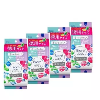 28 листов x 4 шт. Biore гладкие листы пудры Hiehie с ароматом мяты и спелых ягод Magic Kao [Экономичный набор]