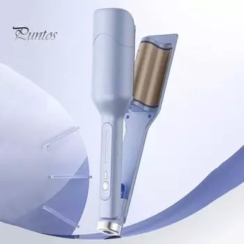 28 мм щипцы для завивки в форме яичного рулета с 3 регулируемыми температурами, бигуди для французских волн, быстрый нагрев, электрические щипцы для завивки волос, женские волнистые щипцы для завивки волос EU светло-желтого