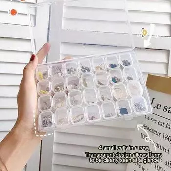 28 ячеек прозрачный пластиковый ящик для хранения ювелирных изделий отсек регулируемый контейнер для бусин серьги коробка для ювелирных изделий футляр