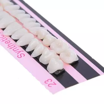 28 шт. 1 комплект зубных протезов из акриловой смолы, полный комплект зубов, верхние и нижние, оттенок 23# A2, стоматологический onesize