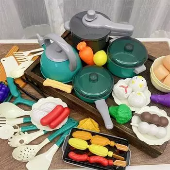 28 шт. Набор кухонных игрушек, имитация кухонной игрушки для ролевых игр для детей, детский набор игрушек для ролевых игр для мальчиков и девочек зелёный