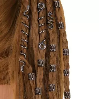 28 шт. Ослепительные бусины викингов, спиральные змеиные бусины для дредов, украшения волос, кольца для косичек для женщин розы красного