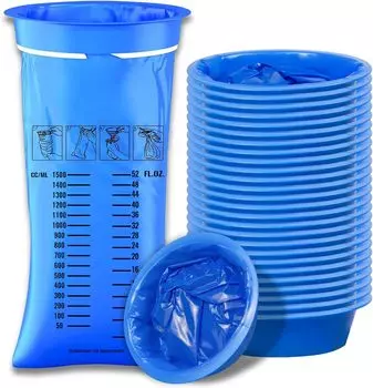 28 шт. Пакеты для тошноты Синие Высокой плотности Герметичные Контроль запаха Пакеты для рвоты для путешествий с застежкой для беременных женщин, автомобиля, автобуса или самолета