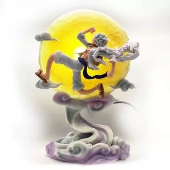 28 см аниме-фигурка Moon Fairy Nika Monkey D Luffy Gear 5 с фигуркой Moon Light Gk Статуэтка Модель Коллекция Игрушек белый