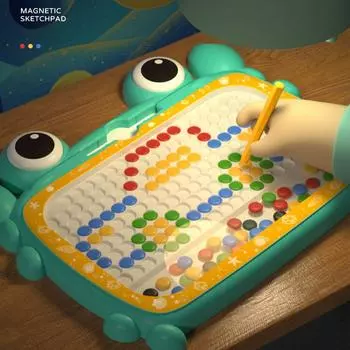 28 см детская магнитная доска для рисования 50 шт. большая доска для рисования из бисера с ручкой милый краб портативная стираемая развивающая игрушка Монтессори