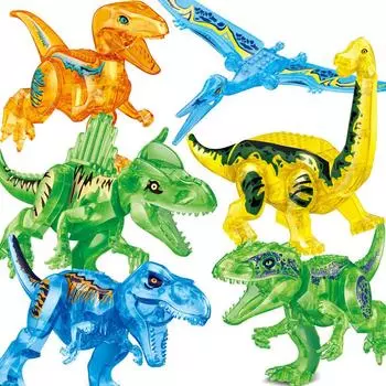 28 см кристалл Юрского периода динозавр мир зоопарк тираннозавр строительные блоки детская игрушка подарок