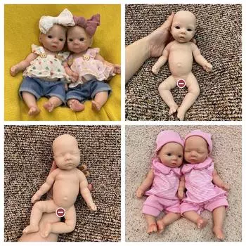 28 см неокрашенные полностью твердые силиконовые куклы для маленьких девочек DIF Reborn Girl Belly