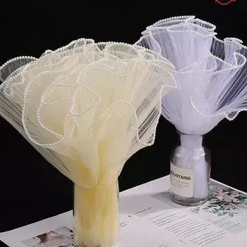 28 см x 1,5 м бумага для упаковки цветов, пряжа для флористики, упаковка для букетов, кружевная сетка, флористика, подарочная упаковка для букетов белый