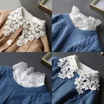 28 стильных новинок поддельный воротник для женщин рубашки спереди завязки съемный воротник стойка платье свитер поддельный воротник девушки Fuax Cols