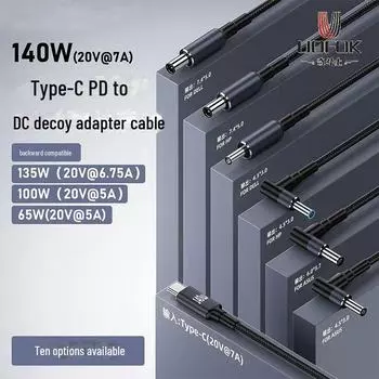 28 В 5 А 140 Вт USB-C PD кабель для быстрой зарядки для игровых ноутбуков 5525 20V 7A