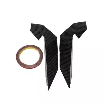 28cm Carbon Look Front Bumper Canards Splitter Fins For 16-21 Honda Civic Type-R