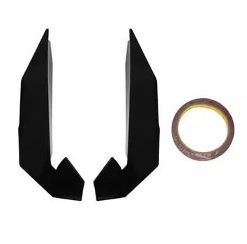 28cm Gloss Black Front Bumper Canards Splitter Fins for Honda Civic Type-R 2016-2021