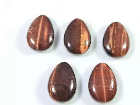 28Cts. Красный тигровый глаз груша лечебный кабошон драгоценный камень россыпью 05 шт. лот 10X14MM RQ-1995