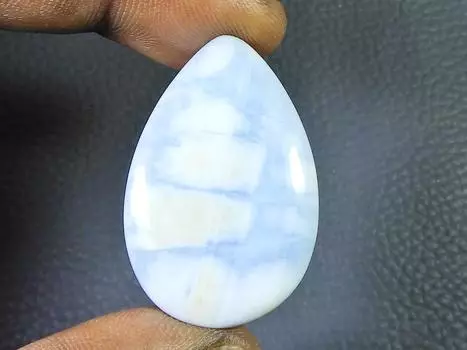 28Cts. Natural Peru Blue Opal Oval Crystal Cabochon Loose Gemstone 23X36MM SK-2480