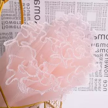 28смx4ярда Цветочная упаковочная бумага Жемчужная волна Пряжа Упаковка для цветов Кружевная сетка Флорист Ручная работа Букет Подарочная упаковка Декор