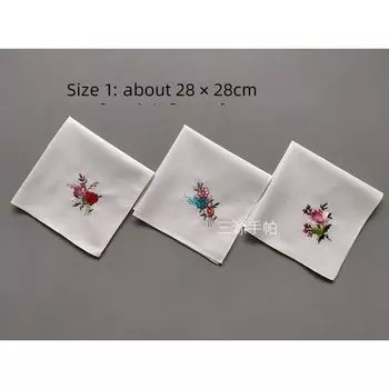 28x28см Чистый Хлопок Полностью Хлопковый Маленький Носовой Платок One(3 no lace corners)