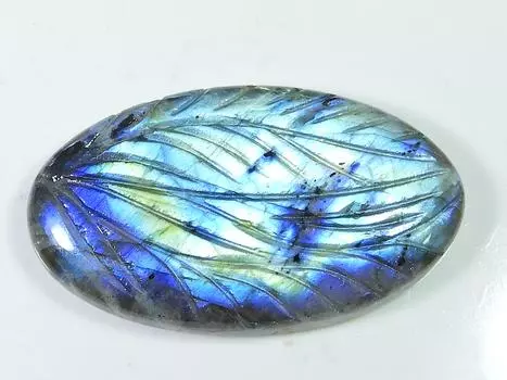 28X50MM натуральный лабрадорит резной овальный дизайнерский драгоценный камень россыпью 90 карат. СК-1360