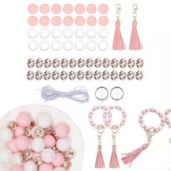 28x силиконовые бусины для изготовления брелоков, резиновые принадлежности для ювелирных изделий, подвески из бисера