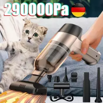 290000PA Автомобильный пылесос Мощные чистящие машины Мощное всасывание Портативные надувные беспроводные ручные пылесосы для автомобилей Главная