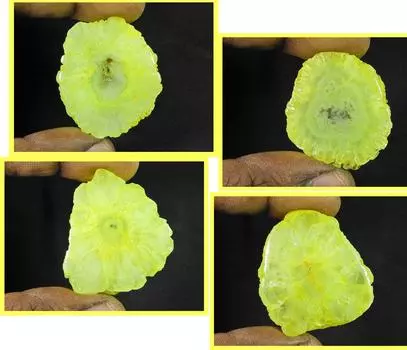 290Cts. Окрашенный солнечный друзовый агат 4 шт. хрустальные драгоценные камни россыпью 33-40 мм RQ-1085