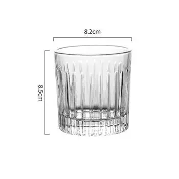 290мл/335мл Скандинавская полосатая стеклянная чашка Креативный бокал для коктейлей Чашка для кофе со льдом Американо Кружки для латте мокко Кафе Изысканная стеклянная посуда 1pcs