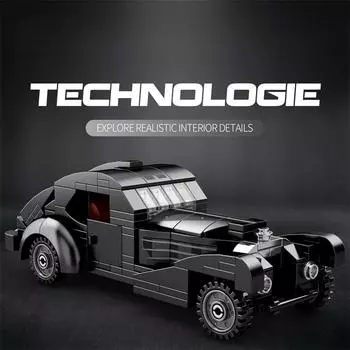 291 шт., черный классический автомобильный строительный блок, креативный городской автомобиль, модель автомобиля «сделай сам», кирпичи, настольный дисплей, игрушки для детей, праздничные подарки withbox чёрный