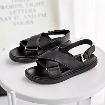 2926 sandals men s summer wear one-pedal cool slippers genuine leather casual beach shoes new 38-Leather shoe size