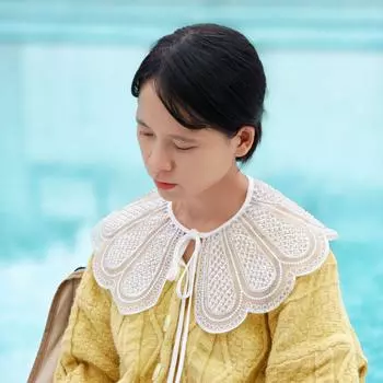 2948 в том же сезоне, органза тяжелая промышленность полный жемчужного кружева универсальный декоративный кукольный воротник шаль накладной воротник