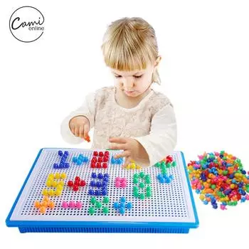 296 шт. Мозаика картина головоломка игрушка детский композитный интеллектуальный образовательный грибной набор для ногтей 1 set