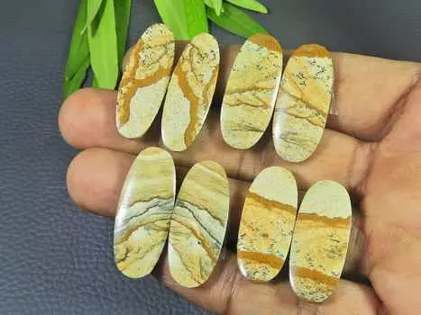 29-32 мм натуральная картина яшма пара 4 пары овальных кабошонов драгоценных камней лот RQ-2435