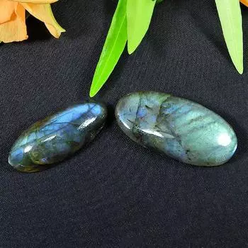 29-32MM Радужный Лабрадорит Овальный Кабошон Драгоценный Камень Россыпью 2 Шт. Лот 50 Карат LM-1138